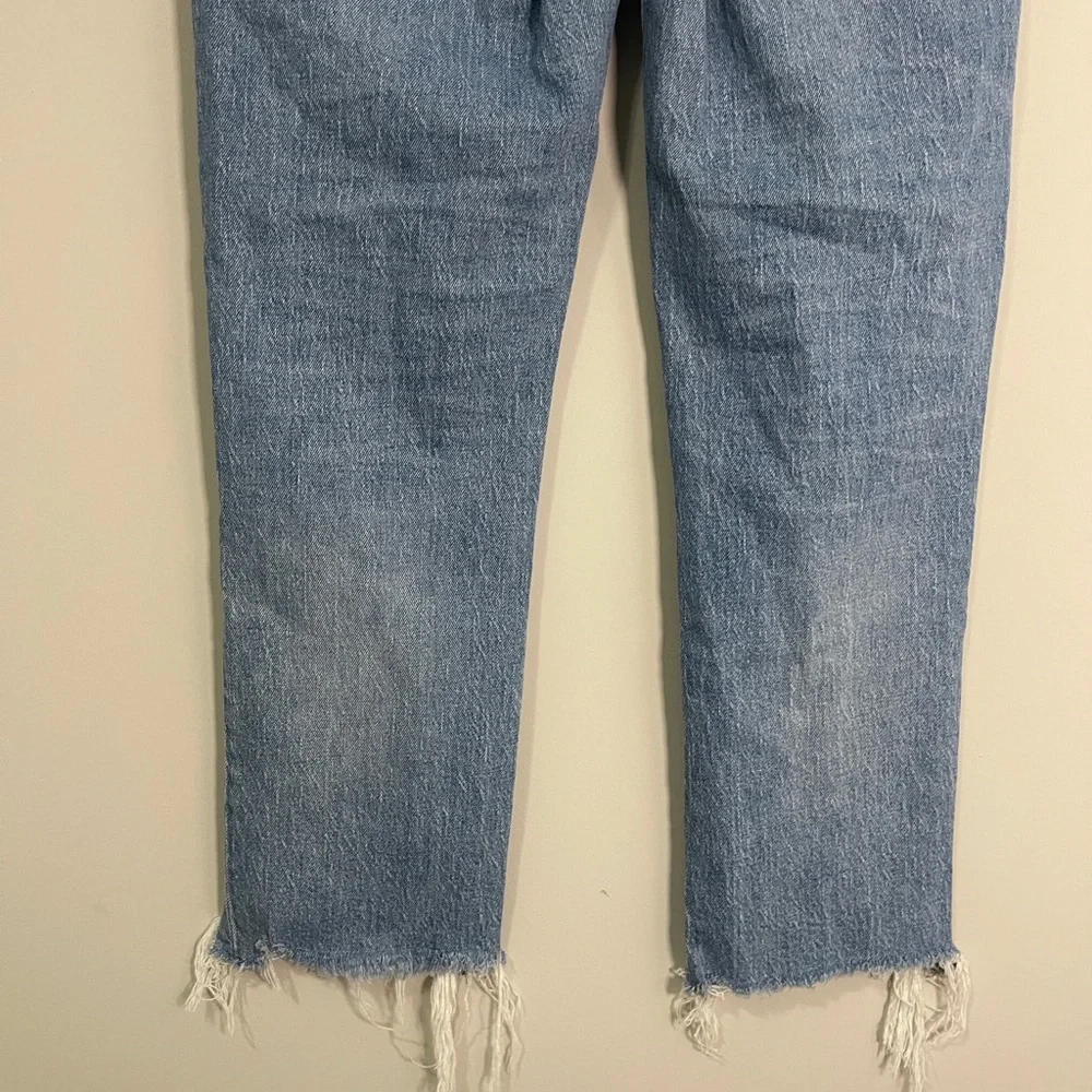 Madewell Womens Jeans Size 27 Blue Classic Straight Distressed Denim Bottoms - Picture 8 of 12